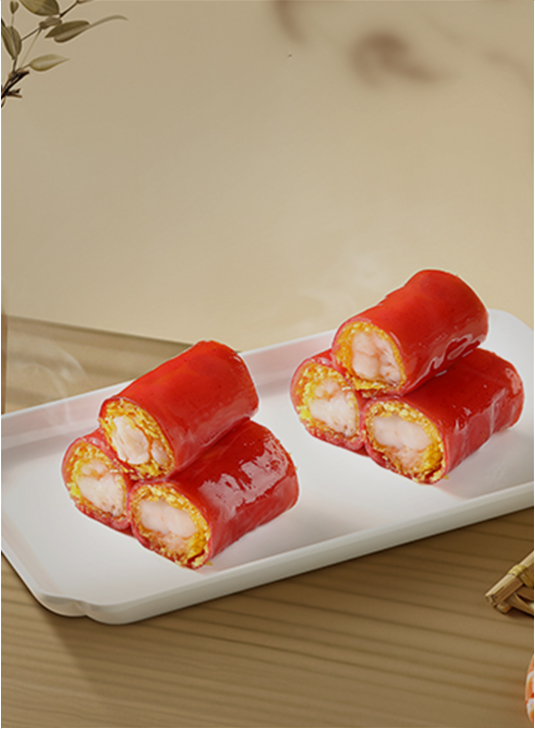 Sautéed Red 
Rice Roll with Shrimp