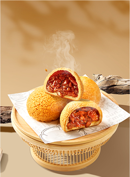 Barbecued Pork 
Buns with Hawthorn